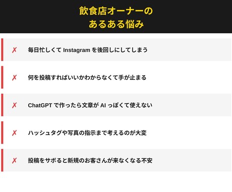 AIで飲食店のインスタ投稿10本分を自動化します お店の情報を入れるだけ。ネタ切れゼロに。 イメージ2