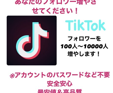 TikTokのフォロワー増やします コスパＮｏ．1TikTokのフォロワーを増えるまで運用します イメージ1