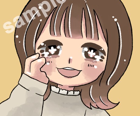 可愛い女の子のアイコンお描きします サンプルのようなイラストです。SNSのアイコンにどうぞ！ イメージ2