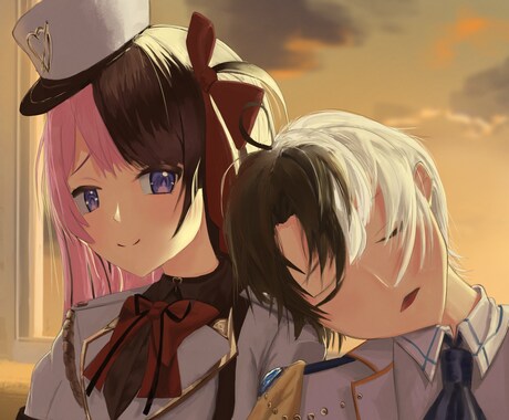 背景付きキャライラストを描きます 【色や形にこだわった背景付きキャライラストを描きます！】 イメージ2