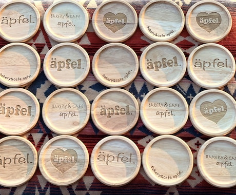 木製オリジナルコースターをお作りします お得な5枚セット！店舗用、記念品、贈答用などに♡ イメージ2