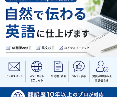 英語翻訳・英文校正をプロが対応します 海外企業とのやり取りにも使える自然な英文へ イメージ1