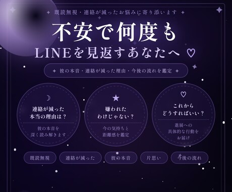既読無視・連絡減った理由・彼の本音を本格鑑定します 不安で何度もLINEを見返しているあなたへ イメージ1