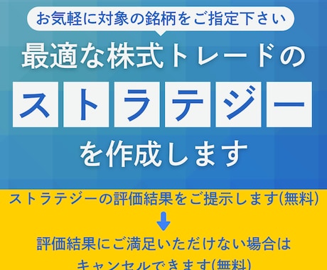 最適な株式トレードのストラテジーを作成します お気軽に対象の銘柄をご指定下さい イメージ1