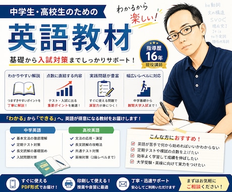 英語のレベルに合わせ、教材の提供します 英語のレベルに合わせて、対応可能です。 イメージ1