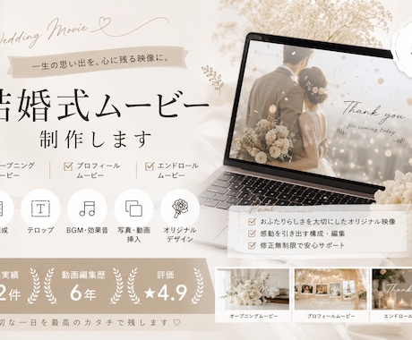 オープニングムービーなど結婚式動画編集します イメージ1
