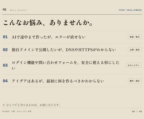 Webサービス開発と公開を支援します 要件整理から安全な公開まで伴走します イメージ2