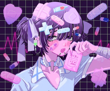 目を引くイラスト制作します グッズ用✩動画内イラスト✩サムネイル✩IRIAM立ち絵…　等 イメージ1