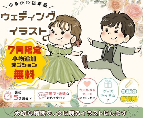 絵本みたいな可愛いウェルカムボードをお作りします イメージ1