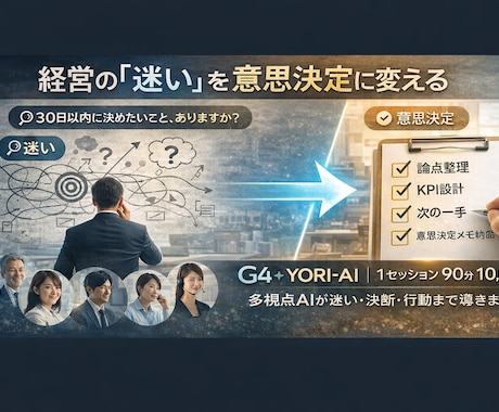経営の迷いを90分で整理します あなたの答えのない問いを意思決定へ イメージ1