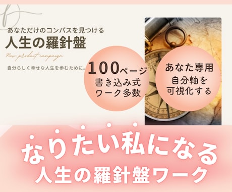 自分軸を明確にし、可視化するワークを提供します 比較・自信喪失の毎日から打開する知識とワークの２大セット！ イメージ1