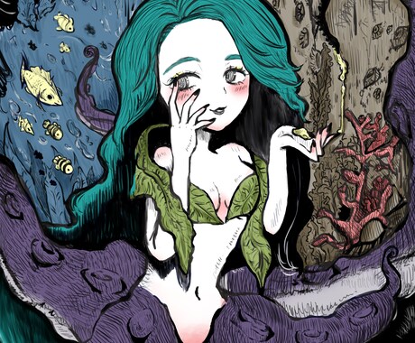 モチーフのある女の子のイラスト描きます SNSアイコンなどにご使用いただけます イメージ2