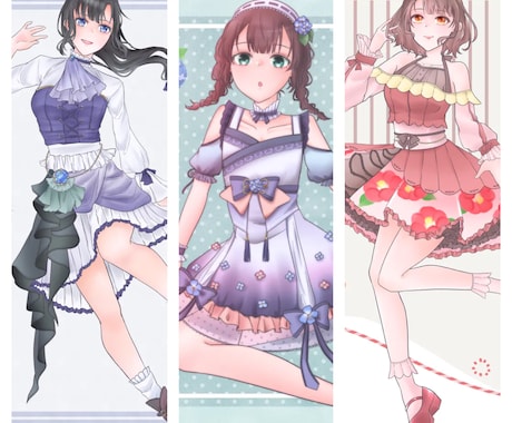 全身立ち絵依頼受け付けてます 綺麗な雰囲気の男女のイラストです イメージ1