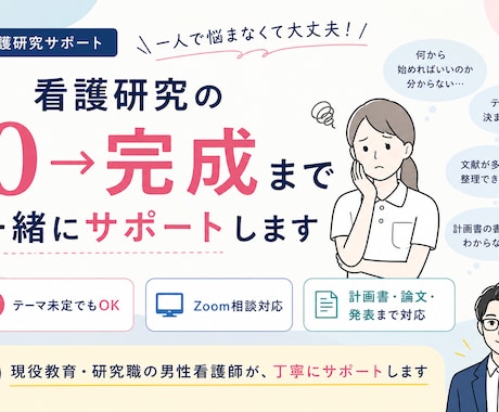 医療系研究を徹底サポートします 0からのスタートでも、完成まで徹底サポートします イメージ1