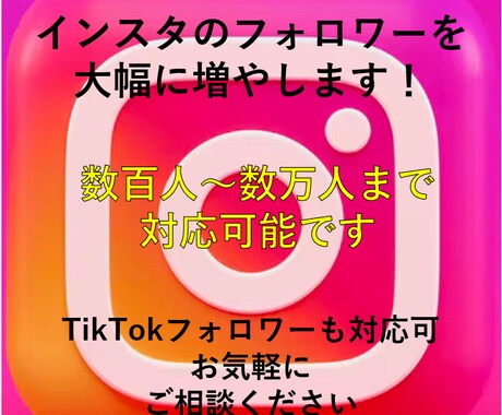インスタフォロワーを10,000人増やします インスタグラムの1週間程度宣伝・運営で+1万人増やします。 イメージ1
