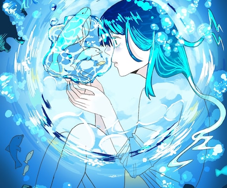 厚塗り風のキャライラスト作成します ／アイコンや動画のサムネ、挿絵などの一枚絵として使える イメージ1