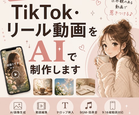 TikTok・Instagramリール動画作ります AI画像×動画で心に残る作品を制作します イメージ1