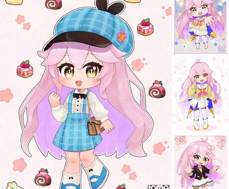細部もしっかり！デフォルメちびキャラクター描きます 細部までしっかり！デフォルメ・ミニ・ちびキャラクター描きます イメージ2