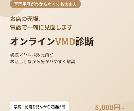 オンライン診断/現役VMDが売場の課題を解決します 「何が悪いか分からない」をお話ししながら一緒に解決 イメージ1