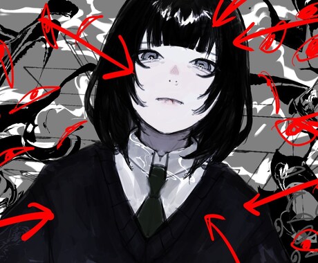 動画用絵を描きます ダークな絵儚げな絵を描きます。 イメージ1