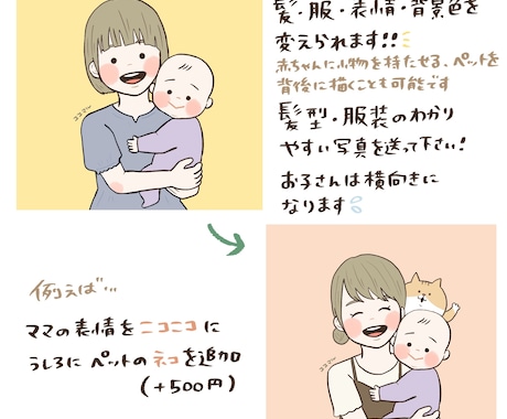ゆるっと可愛い☆ママと赤ちゃんのアイコン描きます シンプルで使いやすい☆ブログやSNS、プレゼントにも！ イメージ2