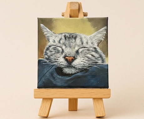 小さな「うちの子」キャンバスアートをお描きします 7×7cmサイズペット似顔絵｜犬・猫・鳥・小動物・爬虫類OK イメージ2