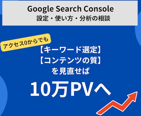 Search Consoleの分析・相談にのります Google Search Console分析でPV10万へ イメージ1