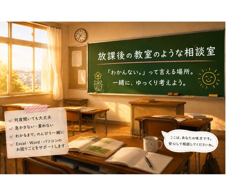 仕事のパソコン困りごとを整理します パソコン苦手さんと雑談しながら、やさしい言葉でのお話しです。 イメージ1