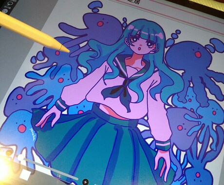ポップでカワイイキャラクター×女のコ描きます 明るくなるイラストで彩ってみませんか？ イメージ1