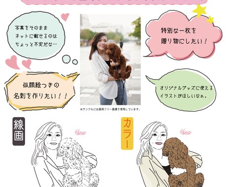 ゆるっと&手描き風！似顔絵イラストを描きます ☆商用利用可☆オリジナルグッズ制作や贈り物にもオススメです！ イメージ2