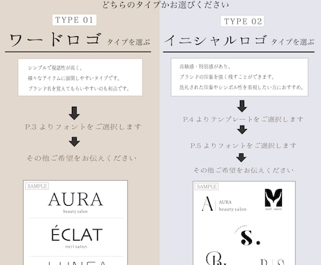 ワードロゴ・イニシャルロゴ制作します 高級感あるセミオーダーロゴ制作（修正無制限） イメージ2