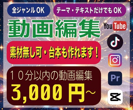 10分前後の動画の編集承ります 2,000本以上の実績で幅広く対応し、より良い動画作りを提案 イメージ1