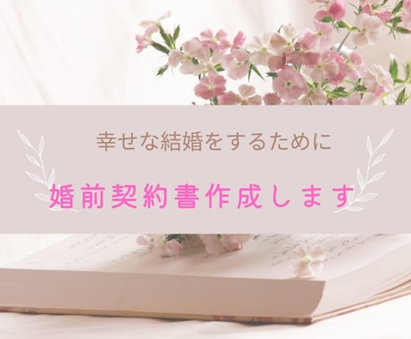 婚前契約書を作成します イメージ1