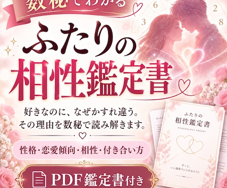 あなたと彼の相性を数秘術で読み解き鑑定書にします “合う・合わない”だけじゃない。ふたりの関係を読み解きます。 イメージ1