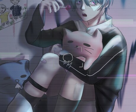 本の表紙や壁紙、サムネに使えます 痛々しいイラストや闇が深いイラストが好きな方に イメージ1