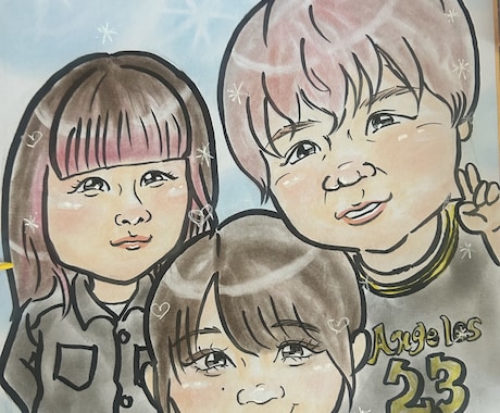 特徴を誇張しない優しい似顔絵作成します ペット、家族、カップル、お祝い、インテリアにいかがですか？ イメージ2