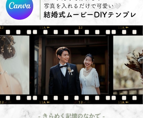 結婚式ムービーのCanvaテンプレートお渡しします 即日納品｜スマホ×Canvaで簡単作成！プレ花さま応援価格♪ イメージ1