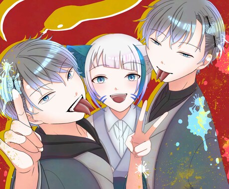 かっこいい、かわいい1枚絵描きます かわいい笑顔やかっこいい雰囲気が得意です！ イメージ2