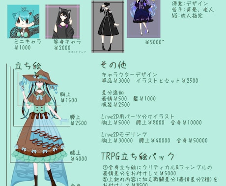 イラスト描きます キャラクターデザインには自信があります! イメージ2