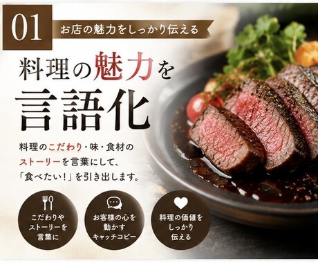 お店の“食べたい”をSNSにします 料理の魅力を言葉と投稿に変えて、来店したくなる発信をします イメージ2