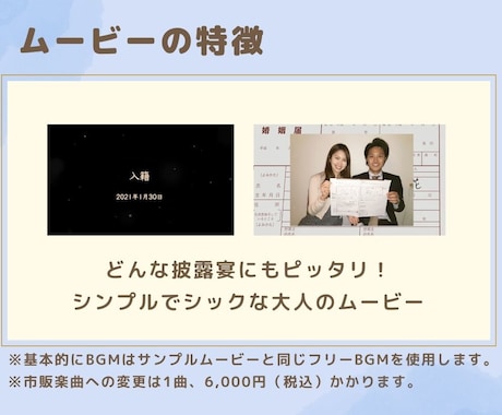 プロがオリジナルプロフィールムービー制作します 写真60枚！二人のストーリーをたっぷりの演出で作り上げます イメージ2