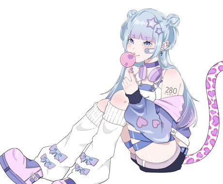 VTuber,Vライバーで使用する1枚絵ます サムネイルや、グッズ等で使用する1枚絵を描かせていただきます イメージ1