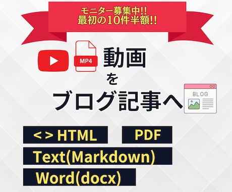 動画がブログ記事に早変わり！作成を効率化します 有料カスタマイズAIを使った高品質&高精度なブログ記事の作成 イメージ1