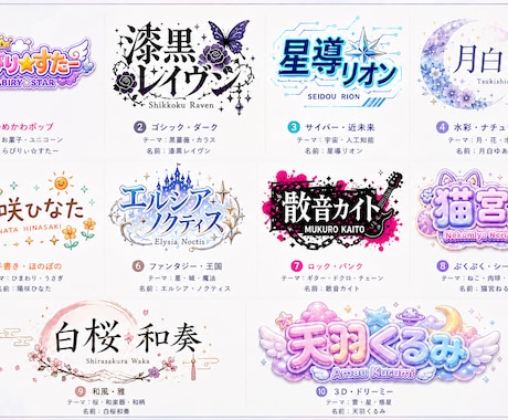 VTuber様向けに印象に残るロゴを制作をします 【丸投げ大歓迎】気軽にお願いしてください♪ イメージ1