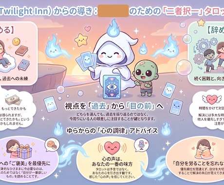 お守り画像付|タロットセラピーでモヤモヤ整理します あなただけのかわいいインフォグラフィック画像をお届けします イメージ2