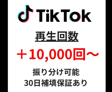 TikTok再生回数＋10,000回以上宣伝します ✅再生回数増加確実！/振り分け可能！ イメージ1