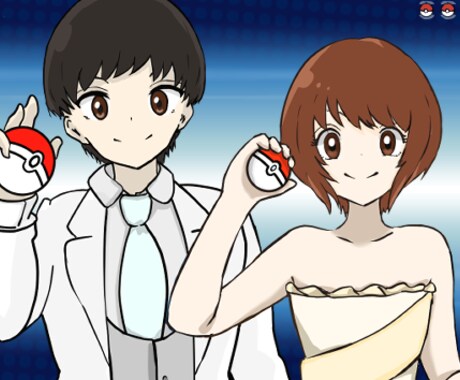 ポケモントレーナー風のウェディングボードを描きます ポケモン風のイラストで大切な結婚式のお手伝いをします！ イメージ2