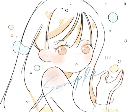 ゆるふわ　ガーリーなイラスト、似顔絵作成いたします シンプルでアナログ感のある可愛いイラスト！ イメージ2