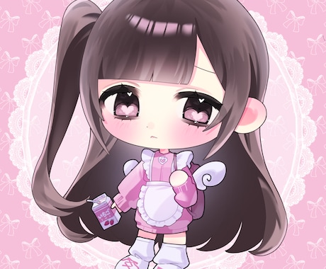 萌え系♡のかわいい女の子のミニキャラを描きます ◆商用利用可！アイコン・グッズ制作・動画内イラスト等にぜひ♪ イメージ2
