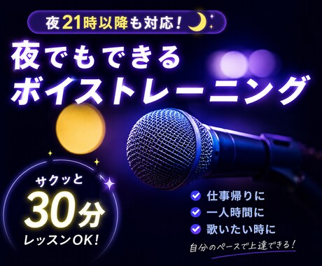 期間限定割引！２１時以降の夜ボイトレも対応します 期間が終わっても定期購入なら料金そのまま！ イメージ2